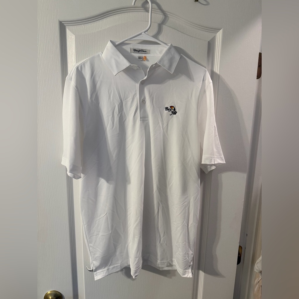 Straight Down White Polo Shirt for Men